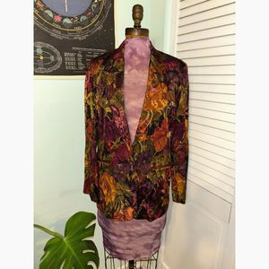 Vintage 1980's San Moire Floral Blazer with Shoulder Pads - 6
